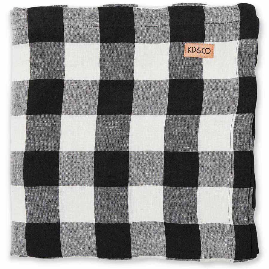 Kip&Co Black & White Gingham Linen Tablecloth - Standard